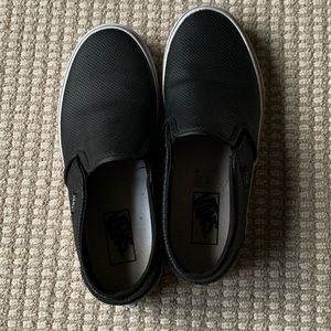 Vans leather slip on sneakers